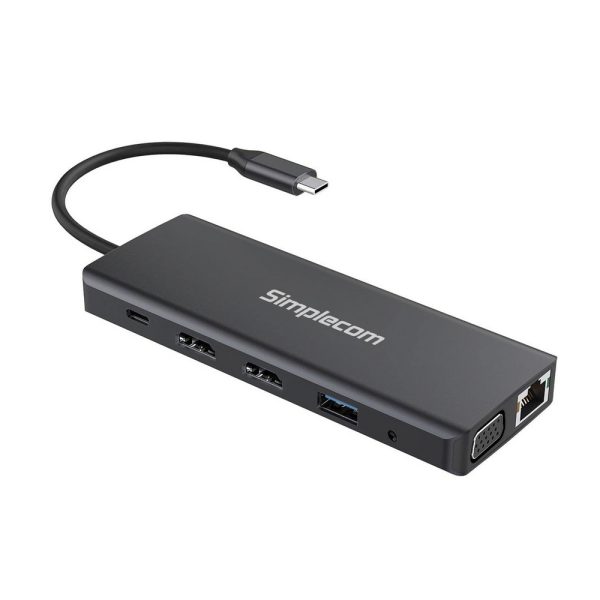 Simplecom CHN612 USB-C 12-in-1 Multiport Docking Station Dual HDMI + VGA Triple Display Gigabit LAN - Image 3