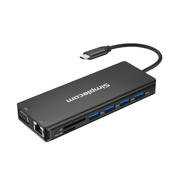Simplecom CHN613 USB-C 13-in-1 Multiport Docking Station Dual HDMI + VGA Triple Display USB 3.2 Gen 2 10Gbps - Image 2