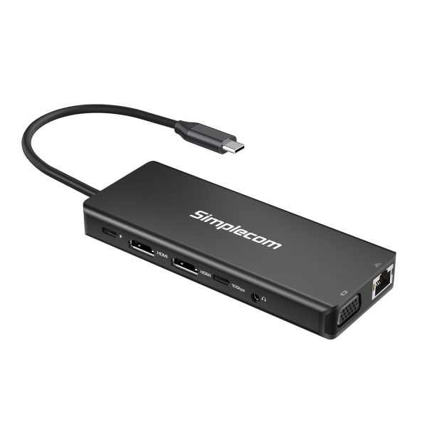 Simplecom CHN613 USB-C 13-in-1 Multiport Docking Station Dual HDMI + VGA Triple Display USB 3.2 Gen 2 10Gbps - Image 3