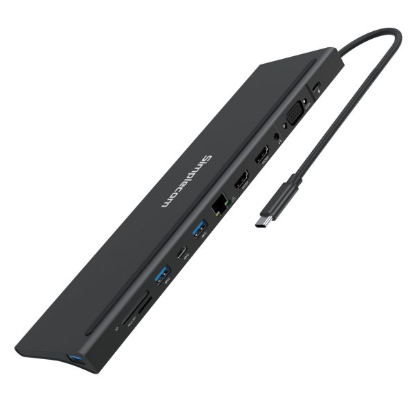 Simplecom CHN622 USB-C 12-in-1 Multiport Docking Station Laptop Stand Dual HDMI + VGA Triple Display Gigabit LAN - Image 2