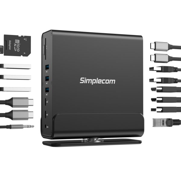 Simplecom CHT815 15-in-1 USB-C 4K Triple Display MST Docking Station with Dual HDMI DP - Image 2