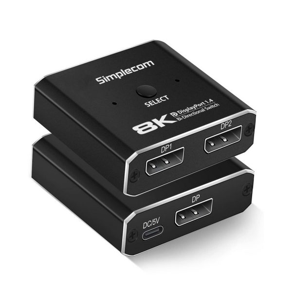 Simplecom CM202 Bi-Directional 2 Way DisplayPort Switch Selector DP 1.4 8K - Image 2