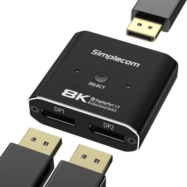 Simplecom CM202 Bi-Directional 2 Way DisplayPort Switch Selector DP 1.4 8K - Image 3