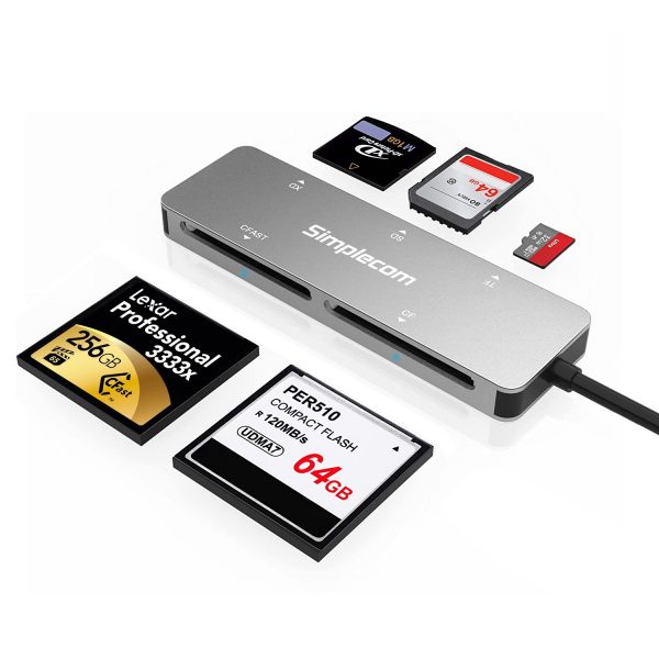 Simplecom CR407 5-Slot SuperSpeed USB 3.0 and USB-C to CFast/CF/XD/SD/MicroSD Card Reader - Image 3