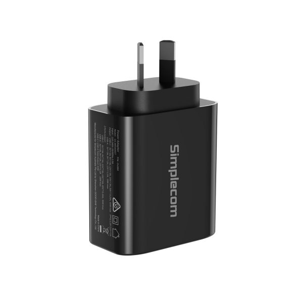 Simplecom CU265 Dual Port PD 65W GaN Fast Wall Charger USB-C + USB-A for Phone Laptop - Image 3