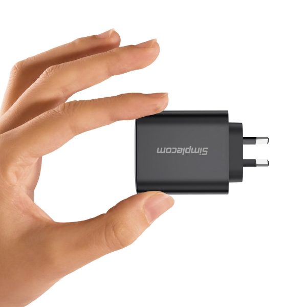 Simplecom CU265 Dual Port PD 65W GaN Fast Wall Charger USB-C + USB-A for Phone Laptop - Image 5