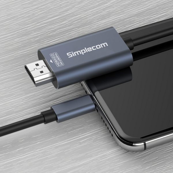 Simplecom DA322 USB-C Type-C to HDMI 2.0 Cable 2M HDCP 4K@60Hz - Image 5
