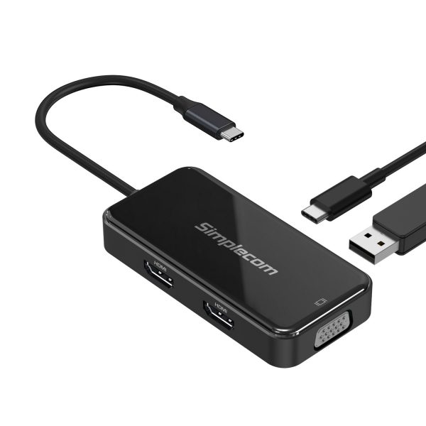 Simplecom DA451 5-in-1 USB-C Multiport Adapter MST Hub with VGA and Dual HDMI - Image 2