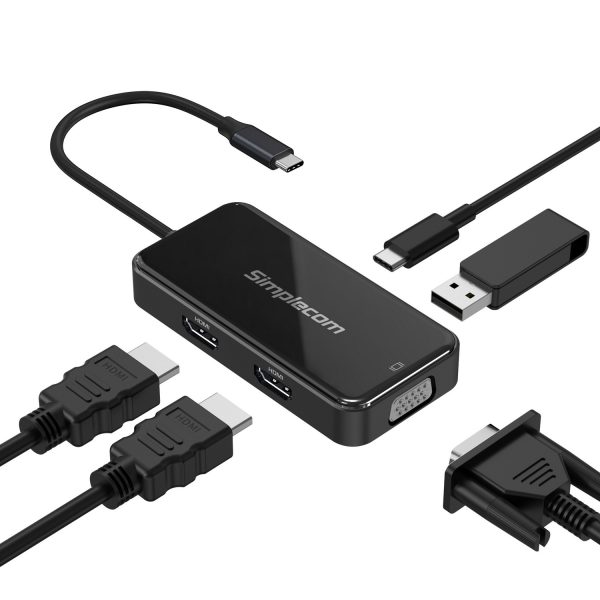 Simplecom DA451 5-in-1 USB-C Multiport Adapter MST Hub with VGA and Dual HDMI - Image 3