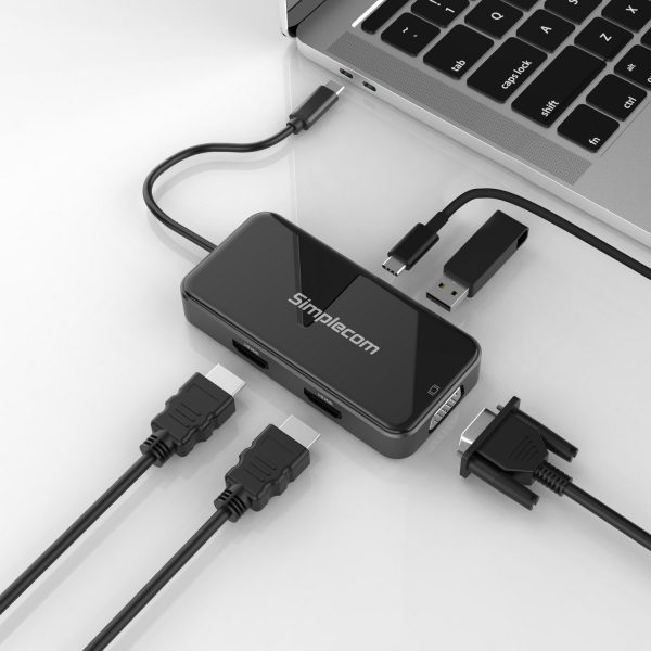 Simplecom DA451 5-in-1 USB-C Multiport Adapter MST Hub with VGA and Dual HDMI - Image 4