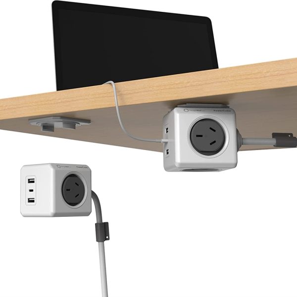 Allocacoc PowerCube Extended 4 Outlets 2 USB-A + 1 USB-C PD 20W with Surge 1.5M Grey (11407-AUEUAC) - Image 3
