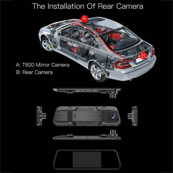 Anytek T600 Ultra HD Dual Cameras 5.5 inch IPS Touch Screen Car DVR Driving Recorder - Image 4