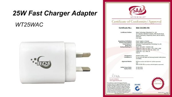 BDI 25W PD Quick Charger AU plug with USB-A and Type-C Ports - Image 5
