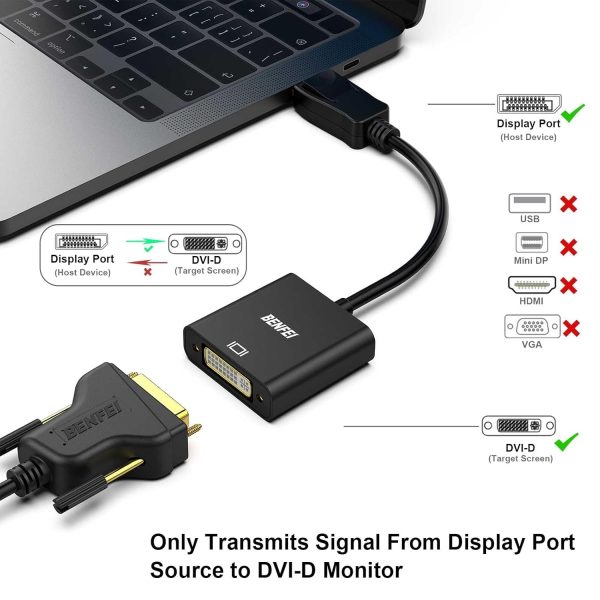 BENFEI DisplayPort to DVI DVI-D Single Link Adapter - Image 3