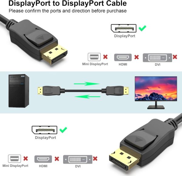BENFEI DisplayPort to DisplayPort  8K @ 60Hz Cable 1.8m - Image 2