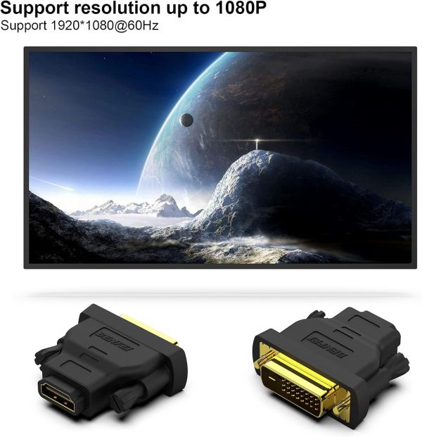 BENFEI DVI to HDMI, Bidirectional DVI to HDMI Male to Female 2 Pack - Image 4