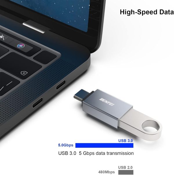 BENFEI USB C to USB 3.0 Adapter, USB C to A Male to Female Adapte - Image 4
