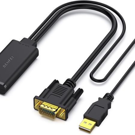 BENFEI 210BK VGA to HDMI Adapter with Audio Support and 1080P Resolution