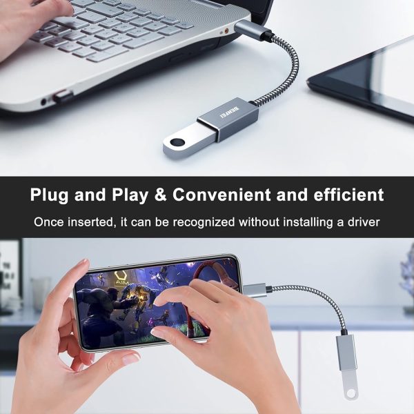 BENFEI 262GY-2P USB 3.0 USB-C to USB-A Adapter (2-pack) - Image 3