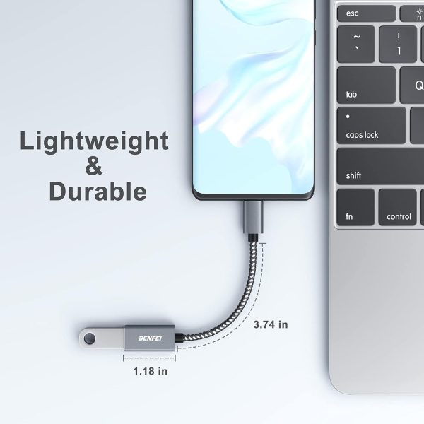 BENFEI 262GY-2P USB 3.0 USB-C to USB-A Adapter (2-pack) - Image 4