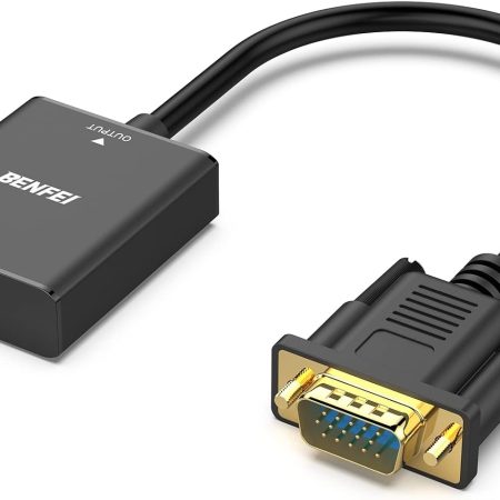 BENFEI HDMI to VGA, Uni-Directional HDMI Computer to VGA Monitor  Adapter (Female to Male) with 3.5mm Audio Jack