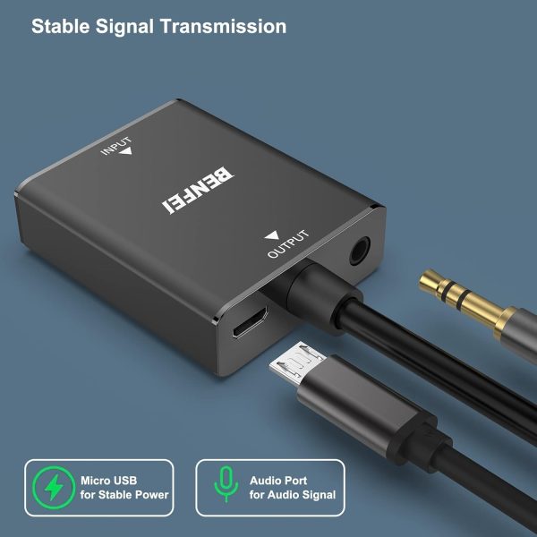 BENFEI HDMI to VGA, Uni-Directional HDMI Computer to VGA Monitor  Adapter (Female to Male) with 3.5mm Audio Jack - Image 2