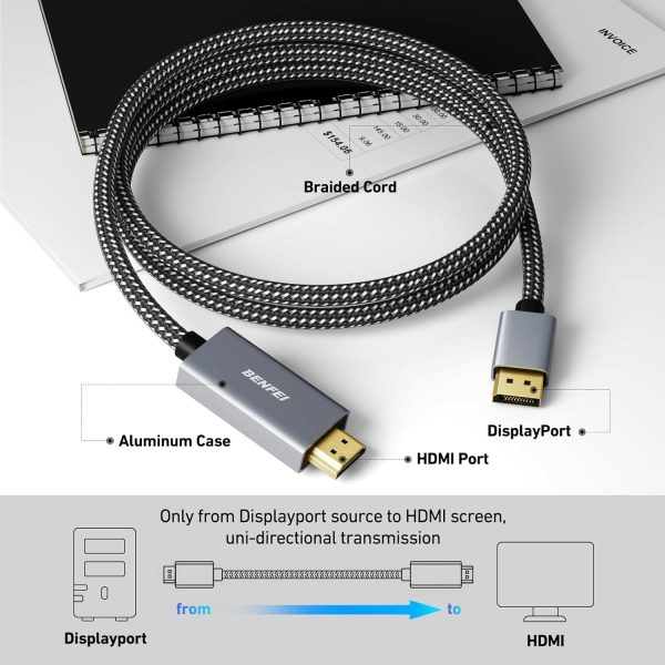BENFEI 4K DisplayPort to HDMI 90cm Cable - Image 4