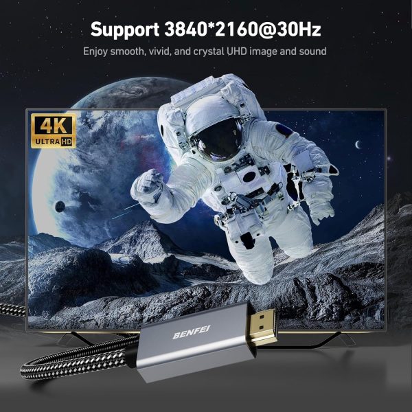 BENFEI 4K DisplayPort to HDMI 90cm Cable - Image 5