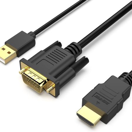 BENFEI 324BK VGA to HDMI Cable with Audio, 1080P Uni-Directional 1.8M