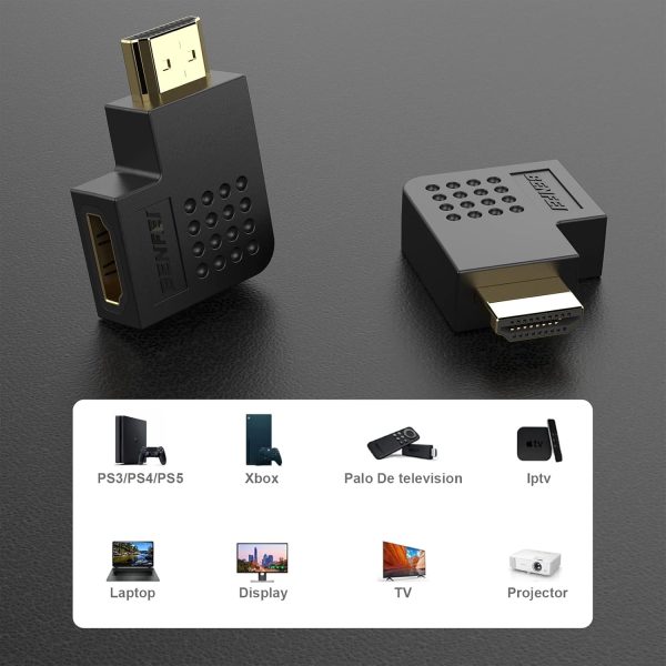 BENFEI HDMI Male to Female Right Angle 90 Degree Adapter - Image 3