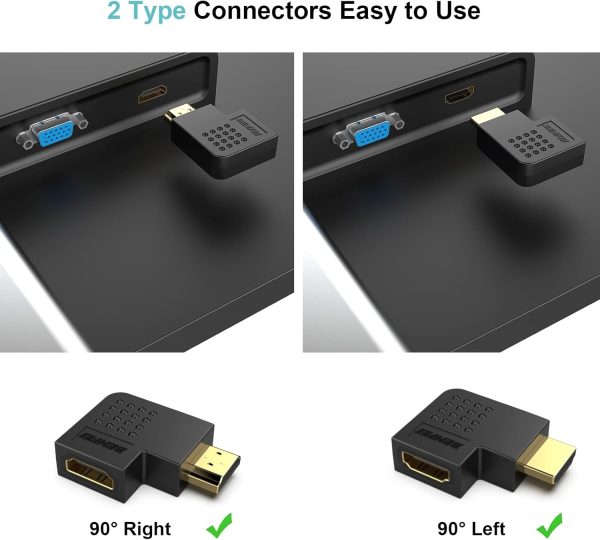 BENFEI HDMI Male to Female Right Angle 90 Degree Adapter - Image 4