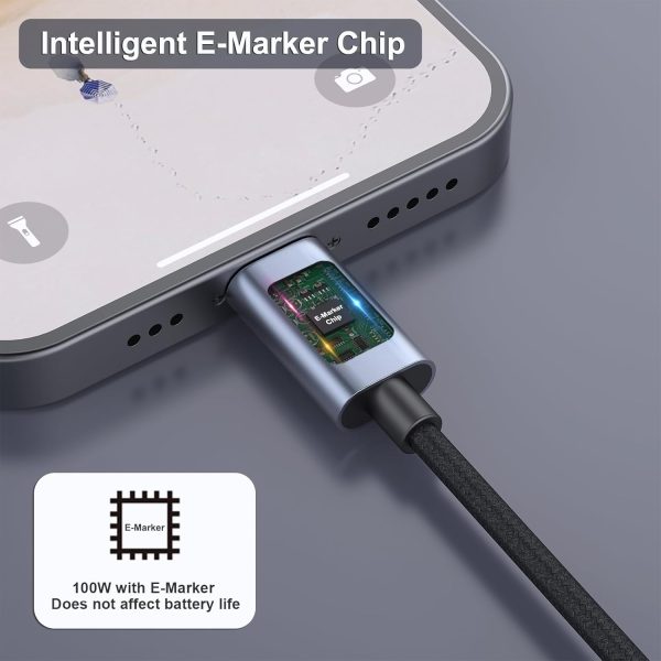 BENFEI 351SL-6F 100W USB-C to USB-C Fast Charging Cable Aluminum Shell Tangle-Free Silicone - Image 4