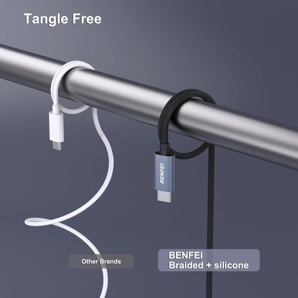 BENFEI 351SL-6F 100W USB-C to USB-C Fast Charging Cable Aluminum Shell Tangle-Free Silicone - Image 5
