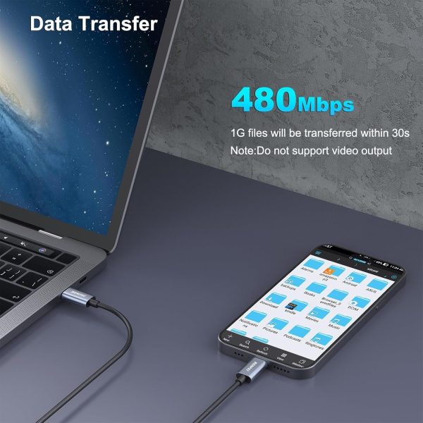 BENFEI 351SL-6F 100W USB-C to USB-C Fast Charging Cable Aluminum Shell Tangle-Free Silicone - Image 7