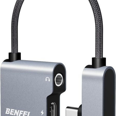 BENFEI USB C to Audio Jack Adapter with 60W Fast Charging
