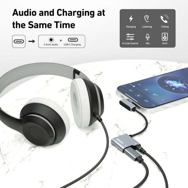 BENFEI USB C to Audio Jack Adapter with 60W Fast Charging - Image 2