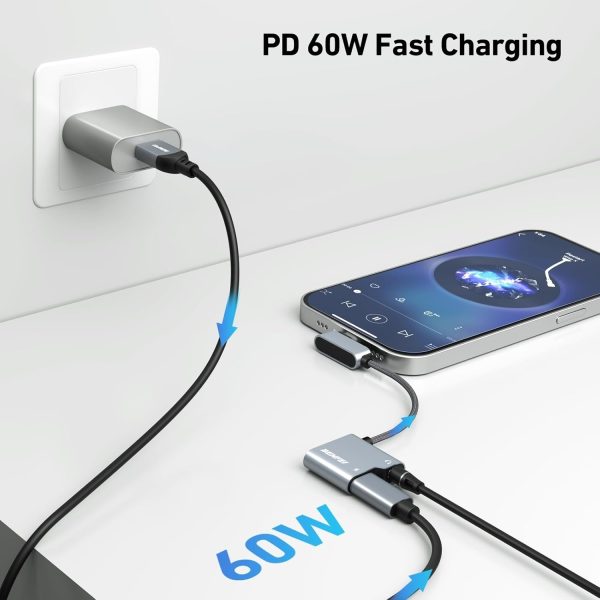 BENFEI USB C to Audio Jack Adapter with 60W Fast Charging - Image 3