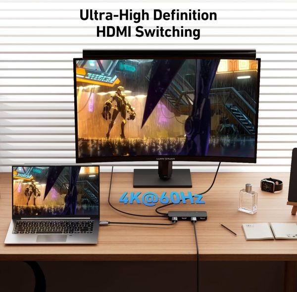 BENFEI 365BK HDMI Switch 4 in 1 Out 4K@60Hz, 2K@144Hz, HDCP 2.3 (with Adaptive Equalization Support 30ft HDMI Transmit) - Image 3