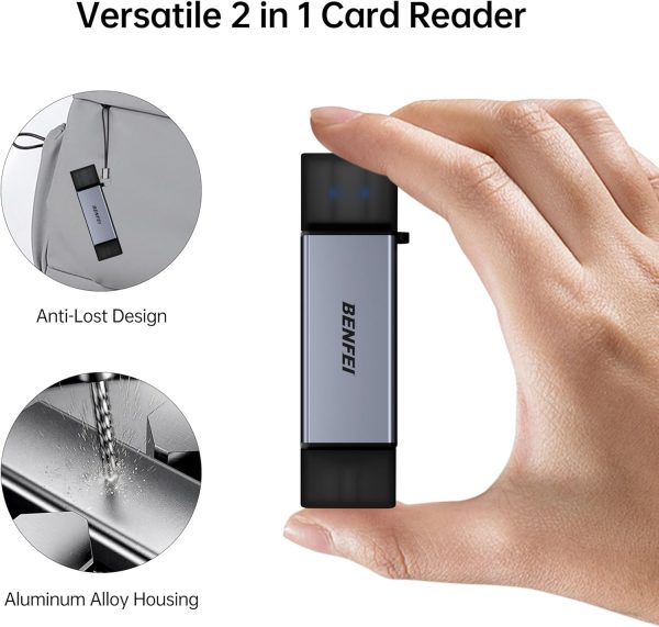 BENFEI SD Card Reader, USB C to SD Micro SD Card Memory Card  Adapter - Image 6