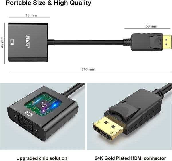 BENFEI DisplayPort to VGA,Gold-Plated Uni-directional Adapter - Image 6