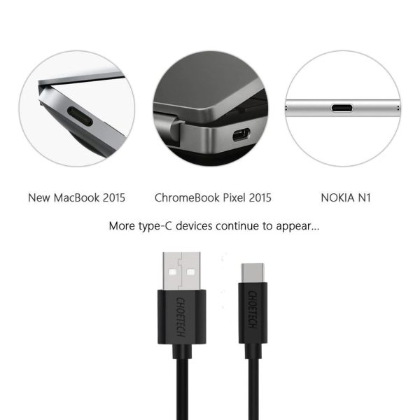 CHOETECH AC0004 USB-A to USB-C Charge & Sync Cable 3M Black - Image 3