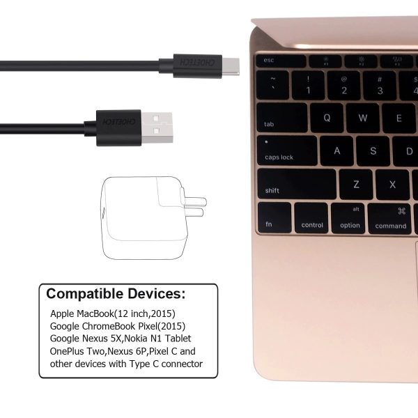 CHOETECH AC0004 USB-A to USB-C Charge & Sync Cable 3M Black - Image 4