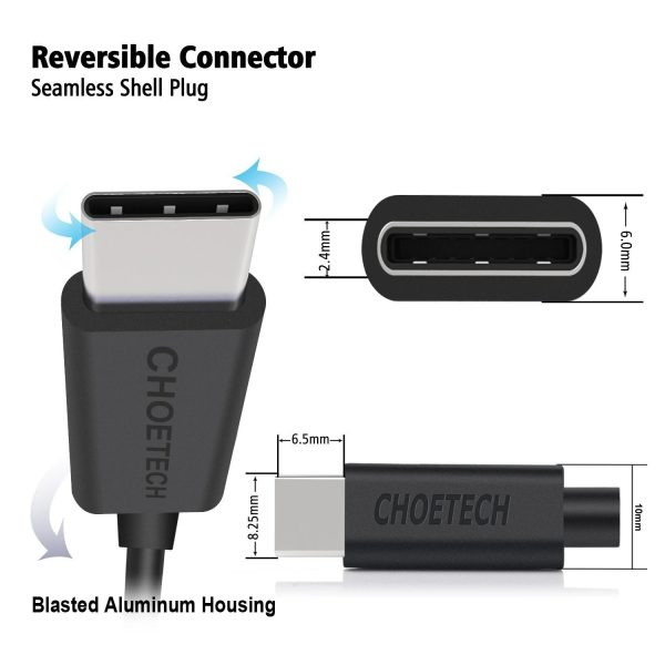 CHOETECH AC0004 USB-A to USB-C Charge & Sync Cable 3M Black - Image 6