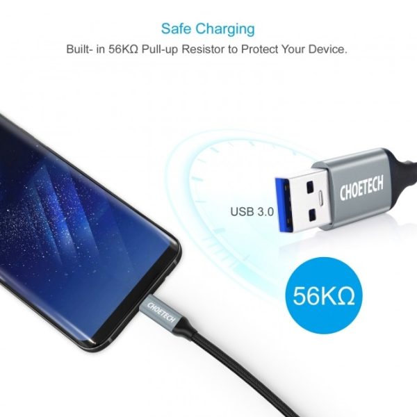 CHOETECH AC0007 USB 3.0 Type-A to Type-C Cable 1M - Image 2