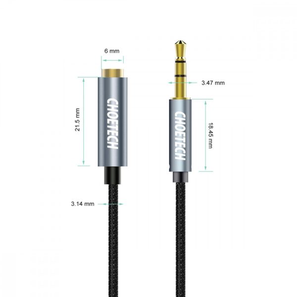 CHOETECH AUX001 3.5mm Stereo Audio Extension Cable 2M - Image 2