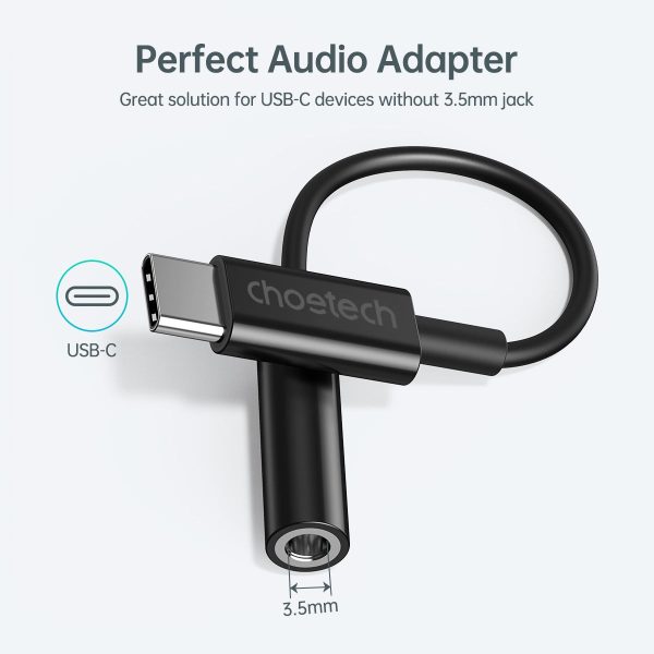 CHOETECH AUX003 USB-C To 3.5mm Headphone Adapter - Image 4