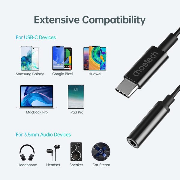 CHOETECH AUX003 USB-C To 3.5mm Headphone Adapter - Image 5