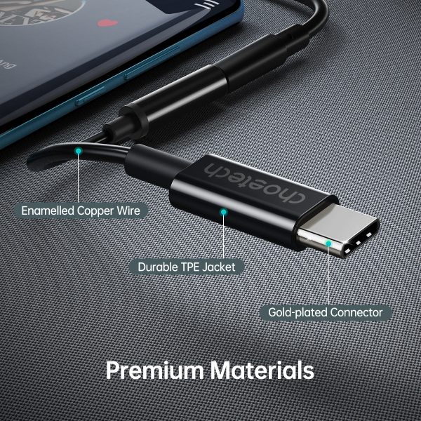 CHOETECH AUX003 USB-C To 3.5mm Headphone Adapter - Image 7