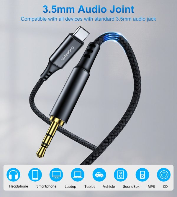 CHOETECH AUX008 Type-C To 3.5mm Audio Cable 2M - Image 4