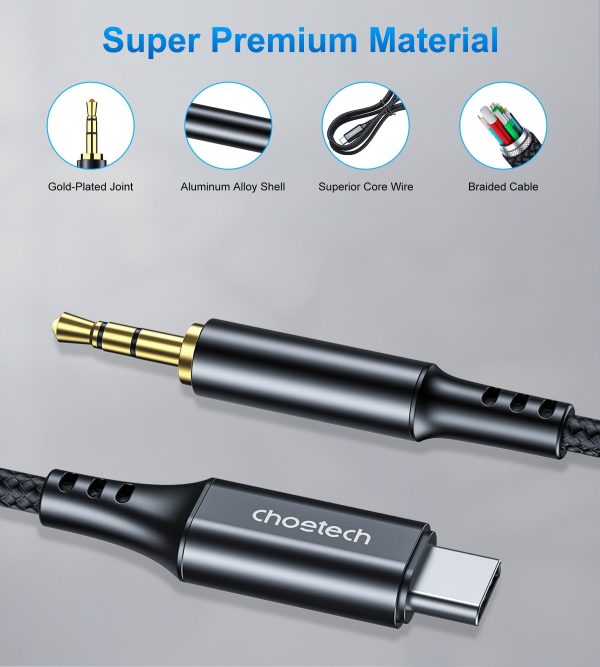 CHOETECH AUX008 Type-C To 3.5mm Audio Cable 2M - Image 5